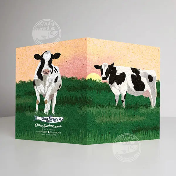 Sunrise Cows Notecard