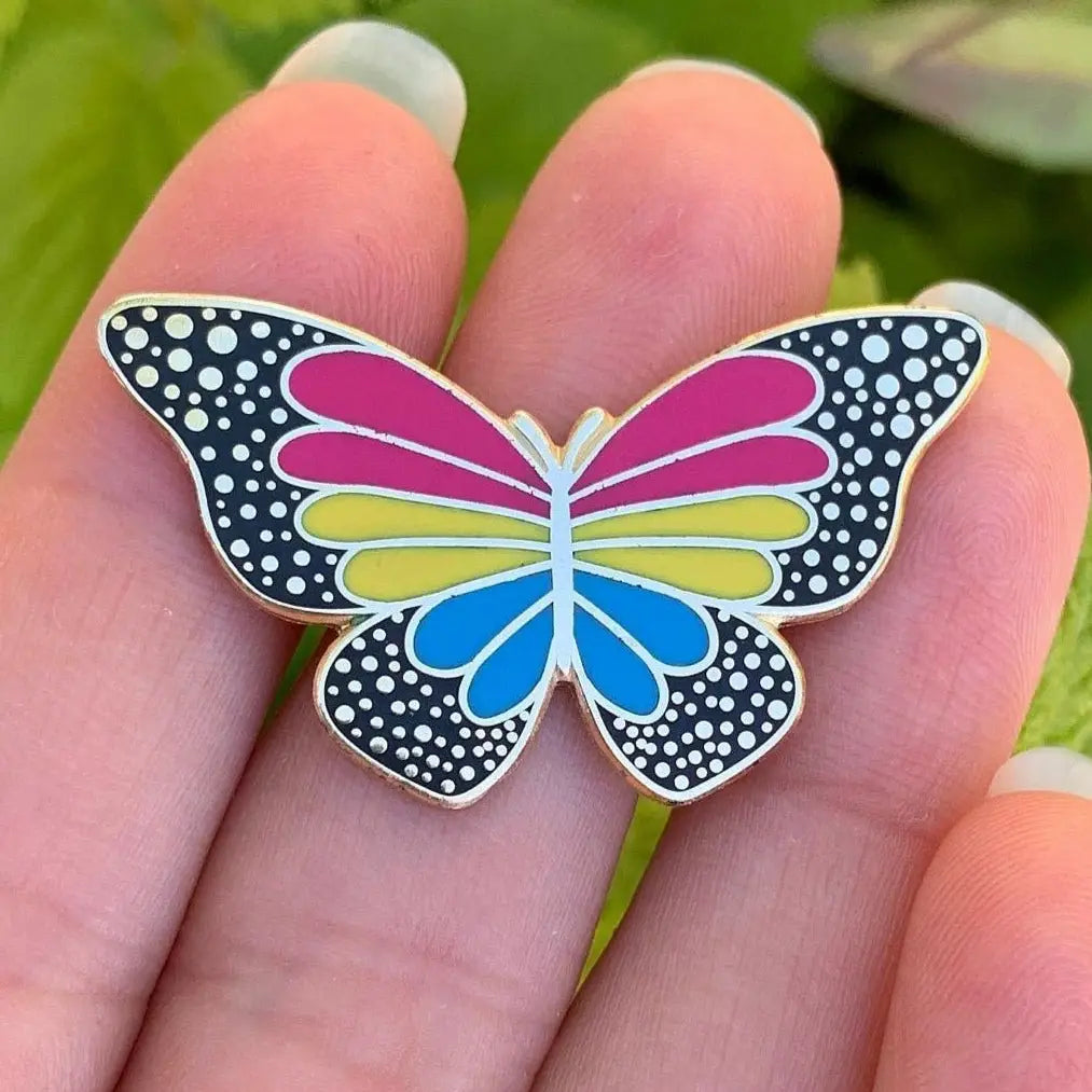 LGBTQ2SIA+ Pride Rainbow Butterfly Enamel Pin