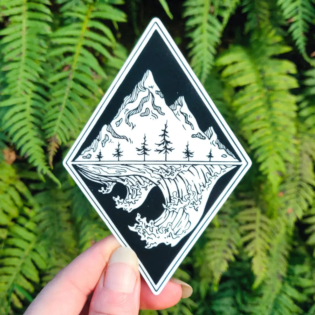 Mountains Above, Oceans Below - Vinyl Sticker