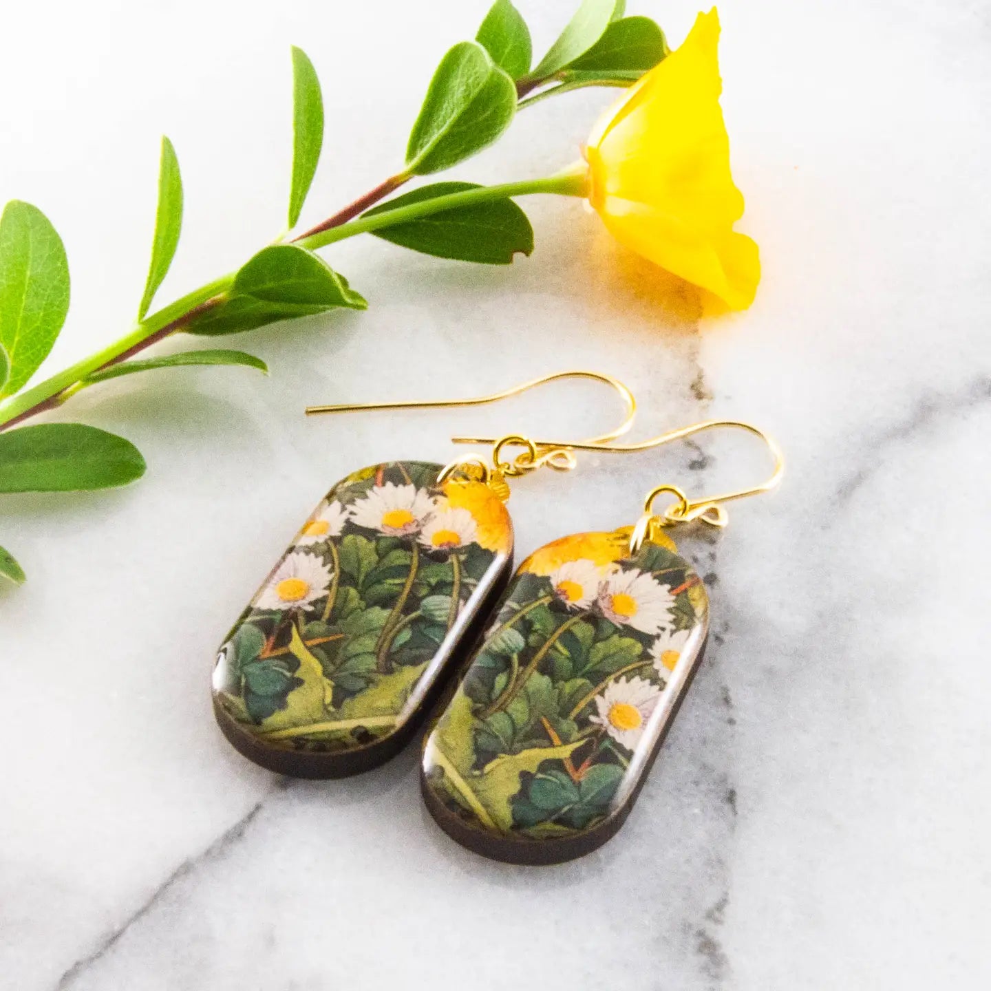 Daisy + Dandelion Garden Oblong Earrings