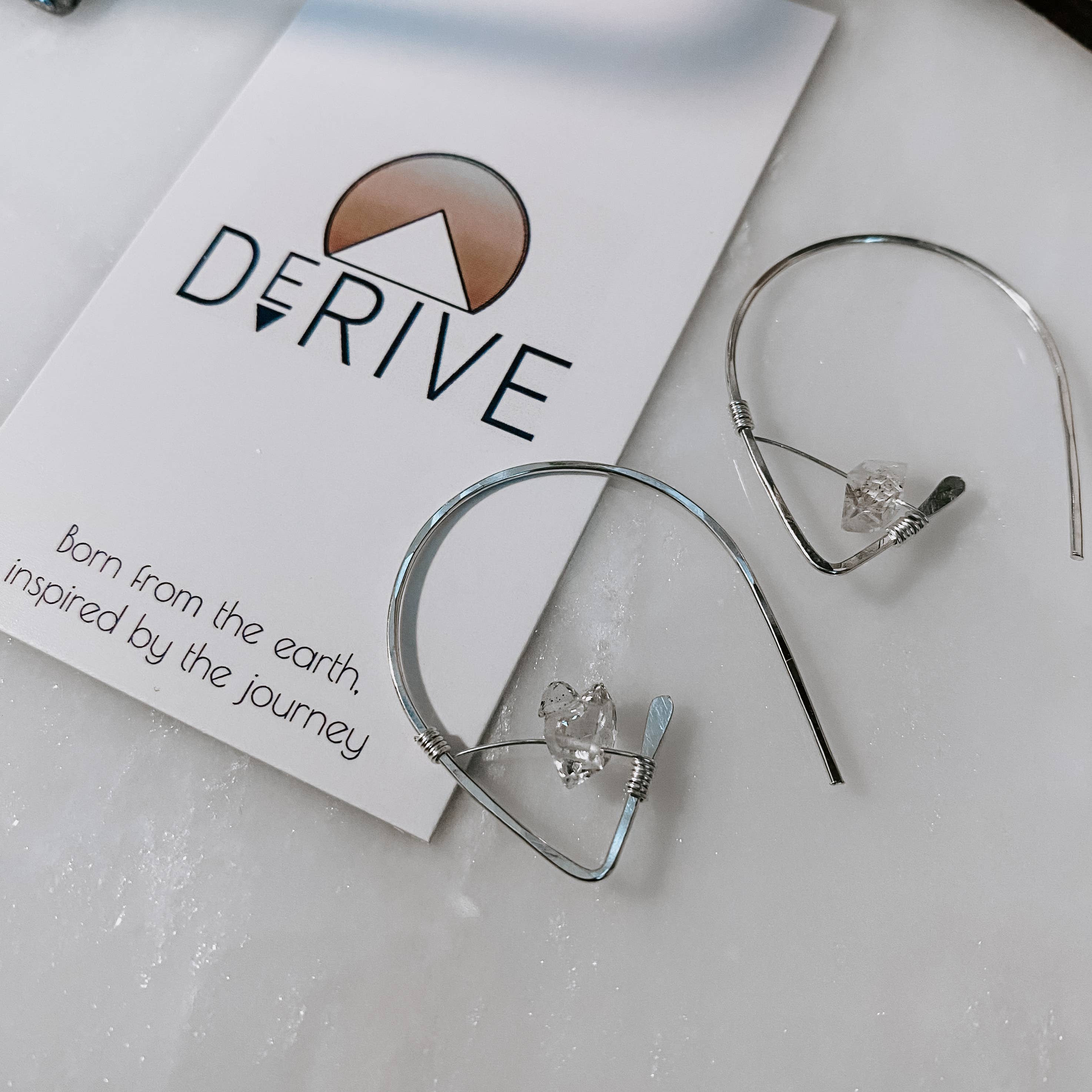 Herkimer Diamond Threader Earrings: 14k Gold Fill