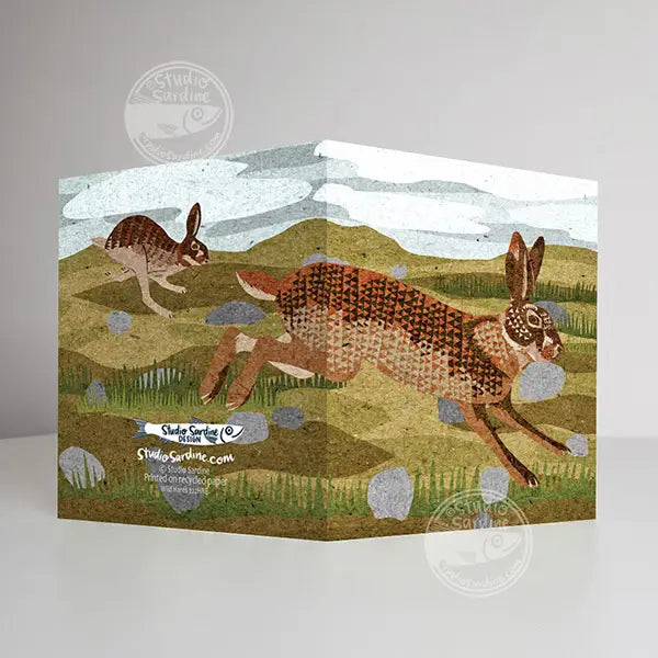Wild Hares Notecards, Blank Greeting Cards