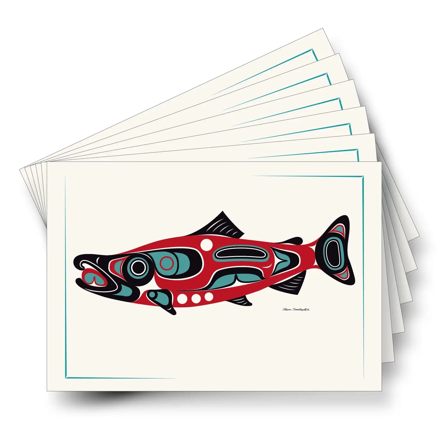 Northwest Salmon - Sleeved Formline Art Cards