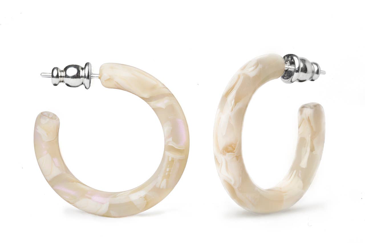 Ultra Mini Hoop Collection | Small Acetate Hoops: Creamsicle