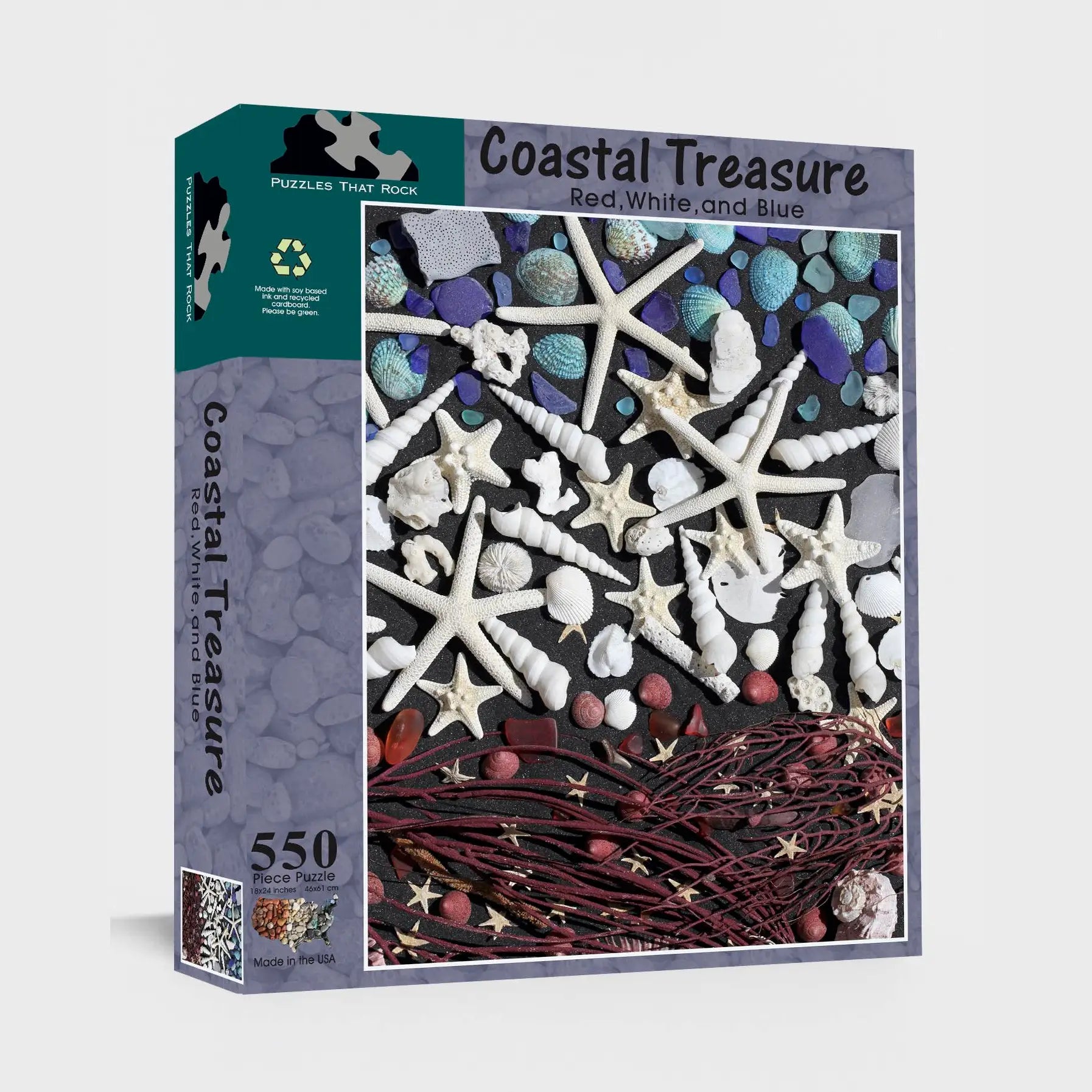 Coastal Treasure Red White and Blue Puzzle