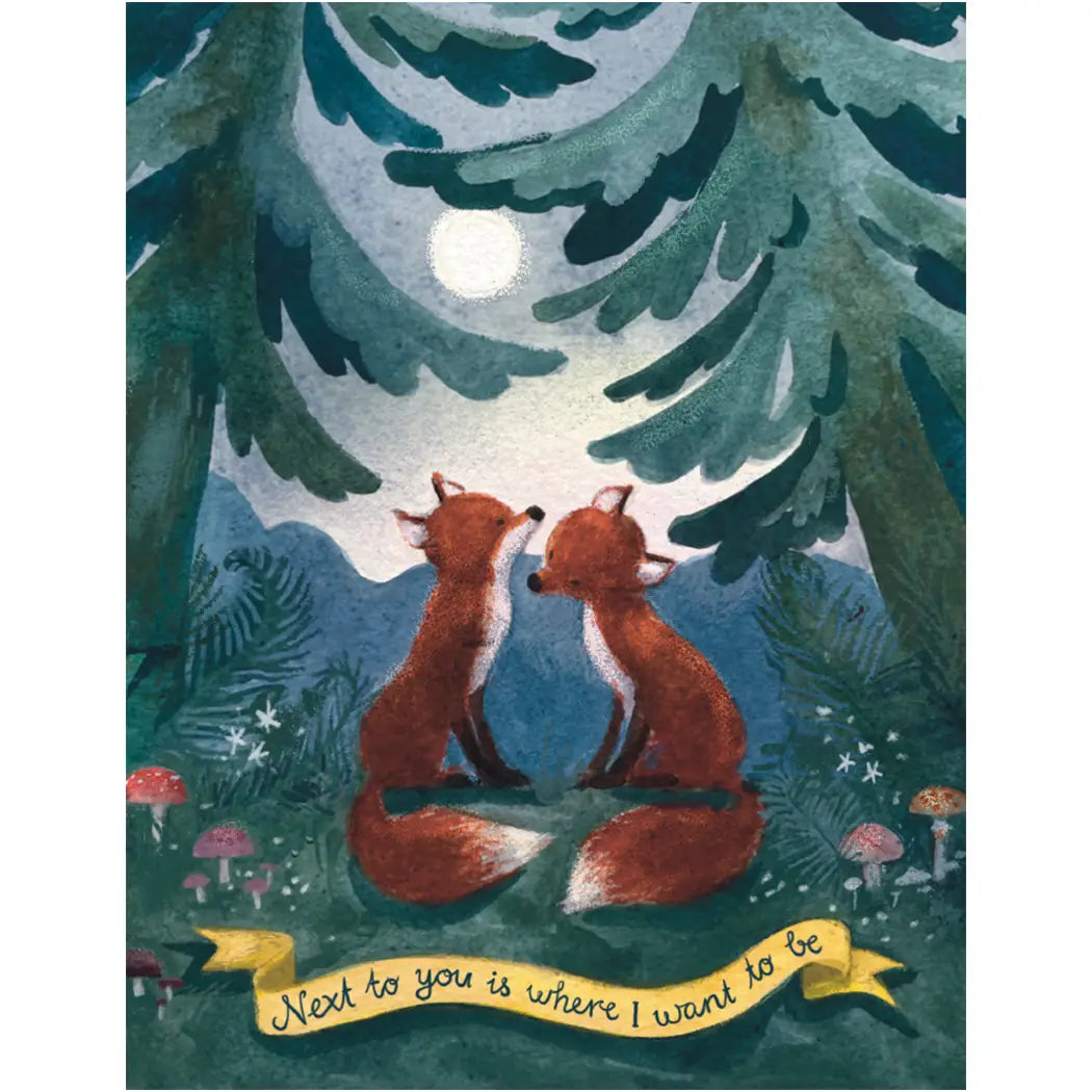 Moonlight Foxes Anniversary Card
