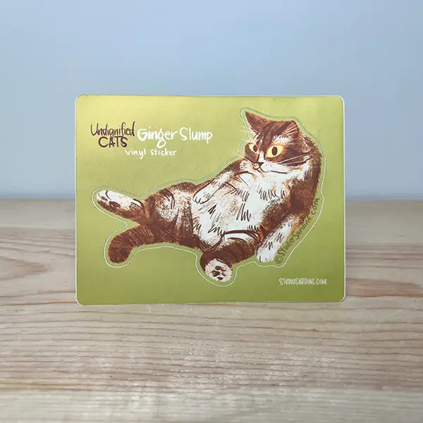 Ginger Slump Undignified Cat Sticker