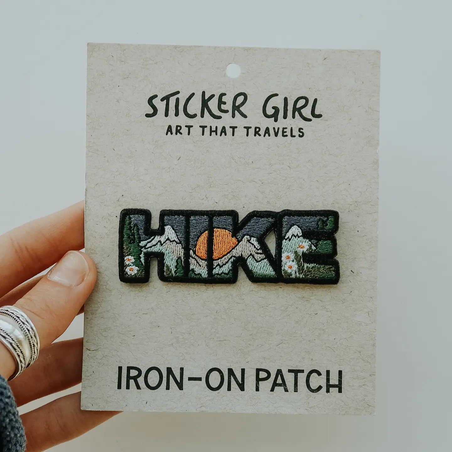 Hike Embroidered Iron On Patch