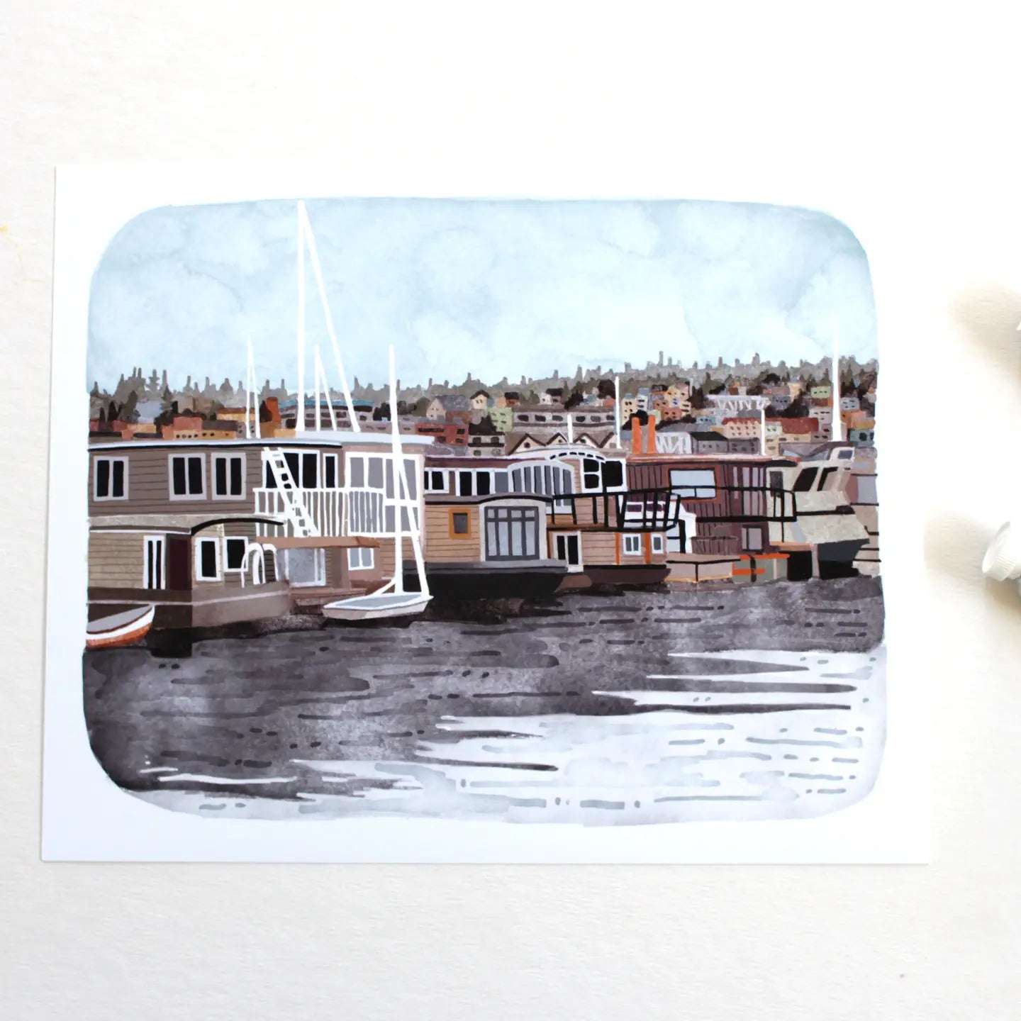 Seattle Houseboat Art Print