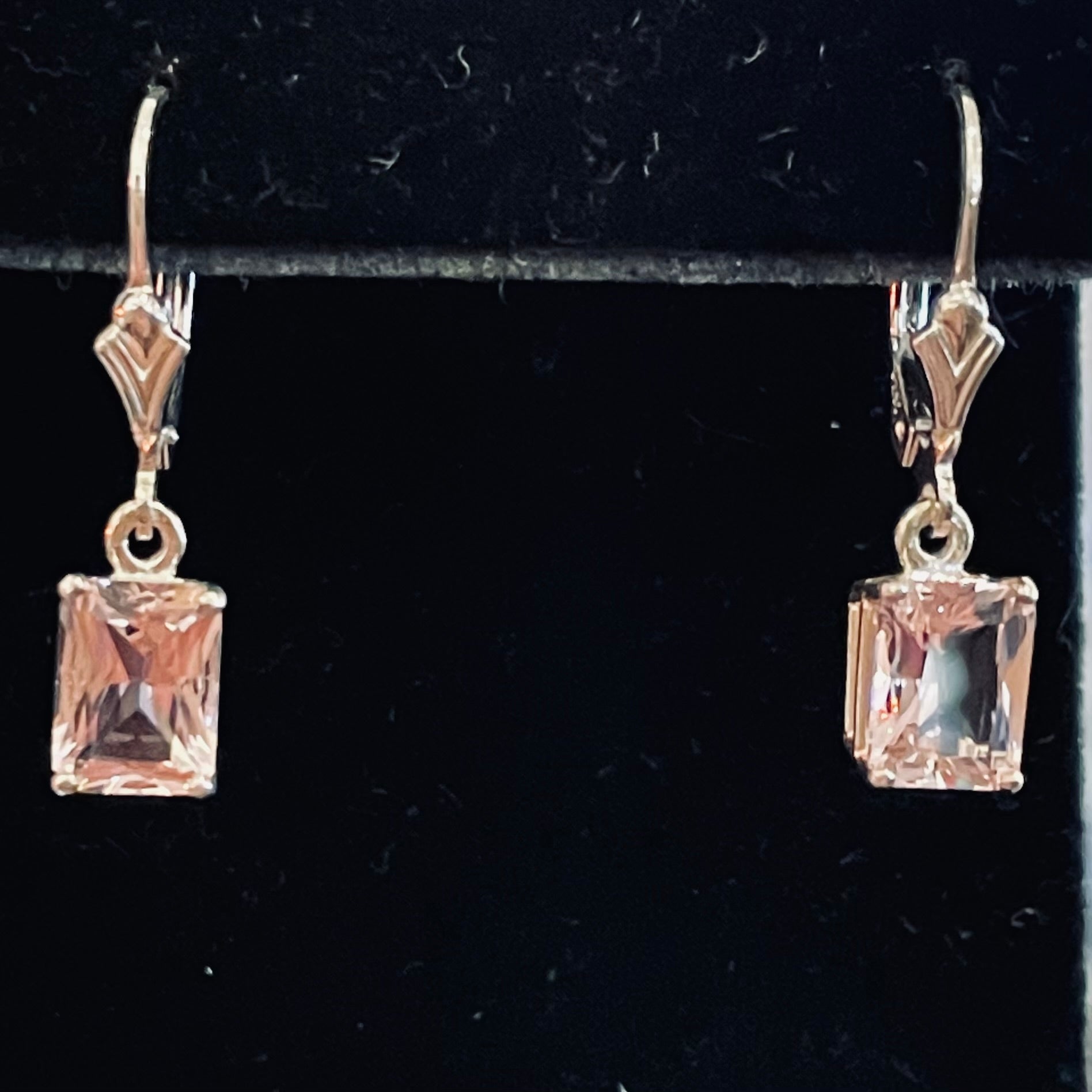 8x6mm (3ct) Radiant Emerald Cut Lever-Back Earrings