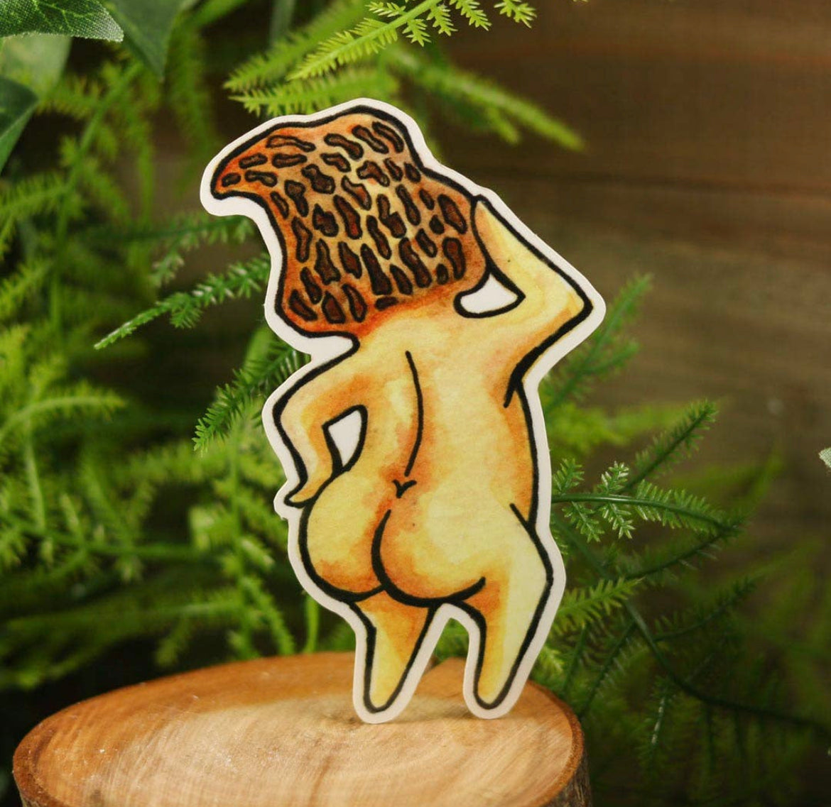Vinyl Funguise® Sticker - Morel Moonie