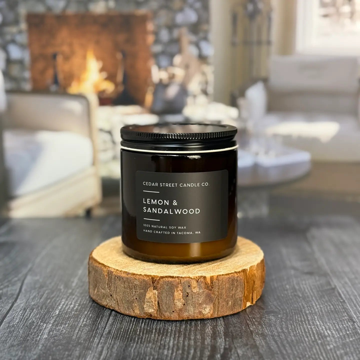 13 oz Lemon & Sandalwood Soy Candle