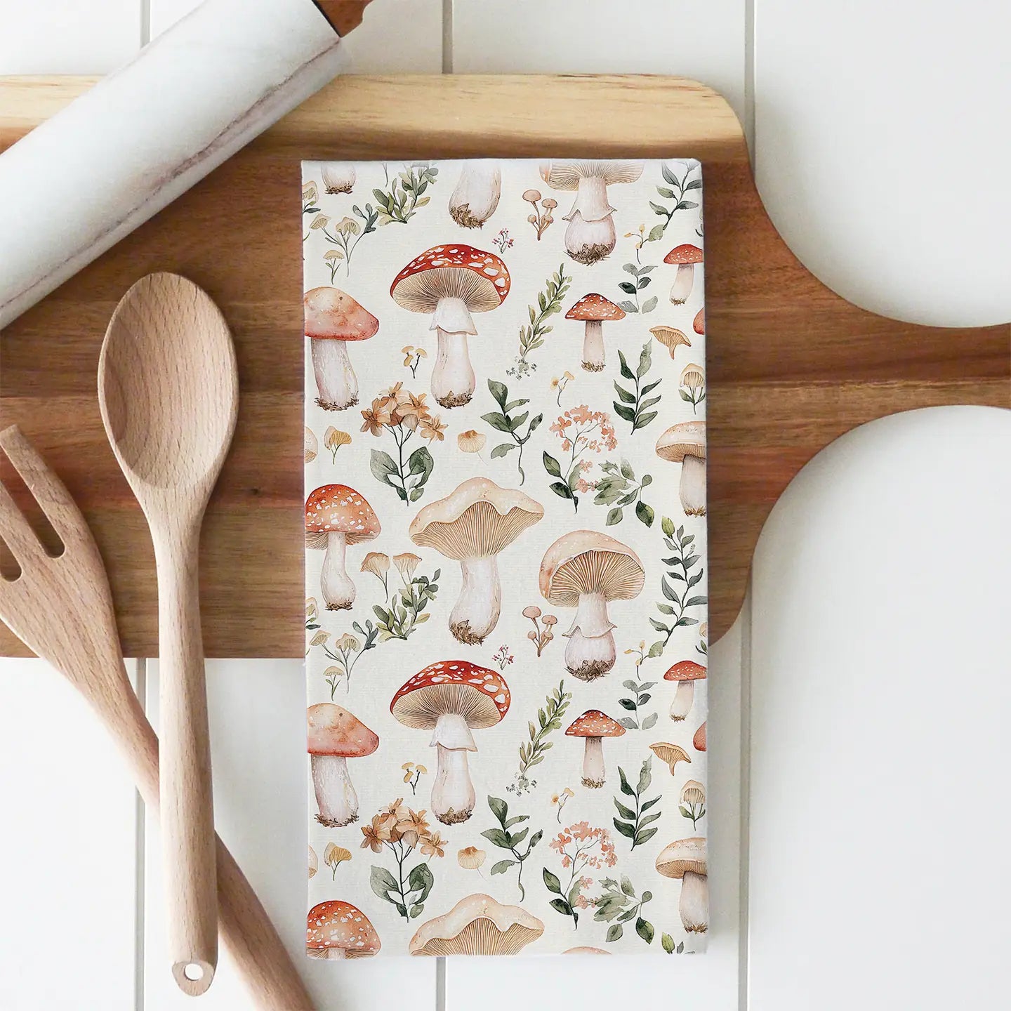 Mushroom Pattern Tea Towel