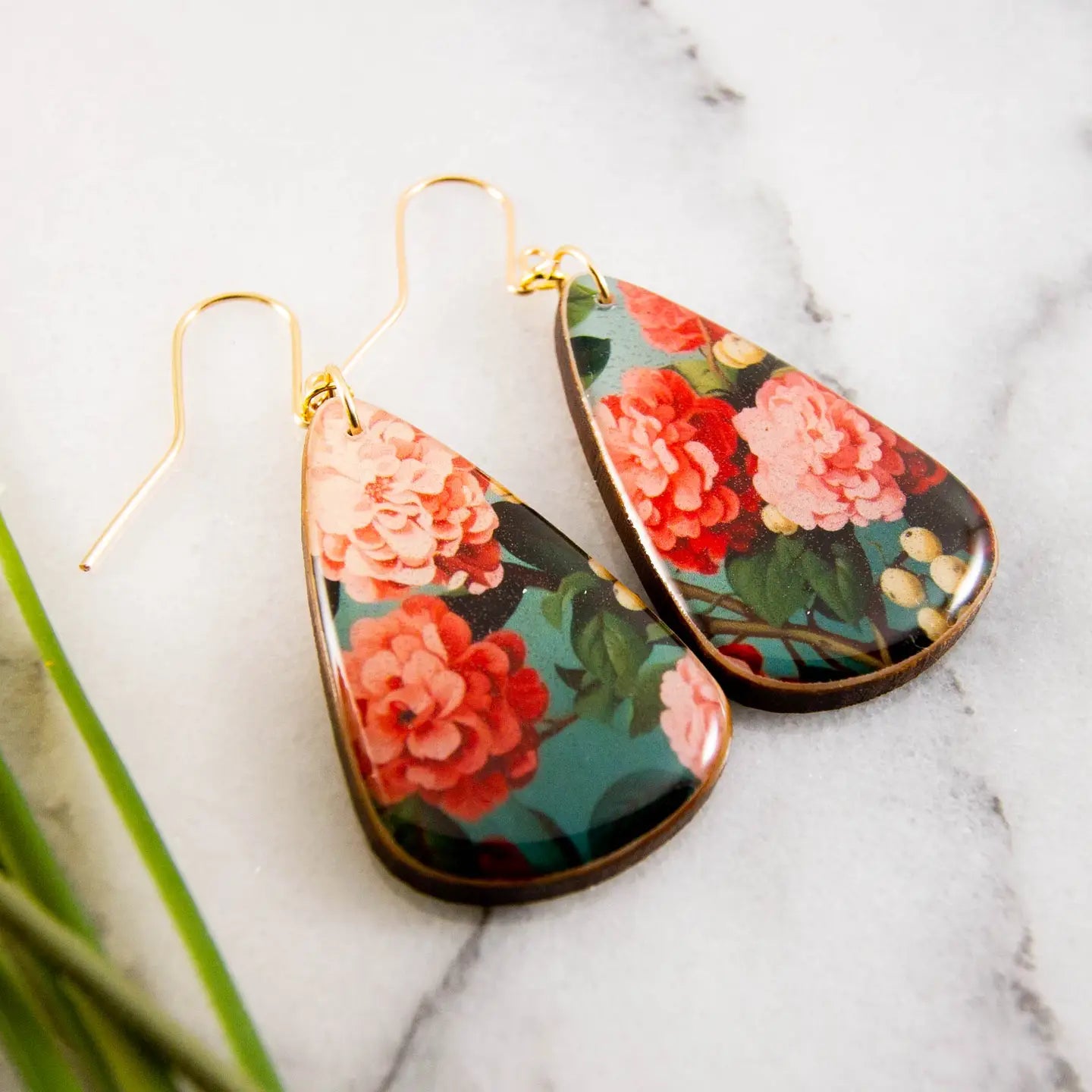 Pink Blossom Oversize Teardrop Earrings