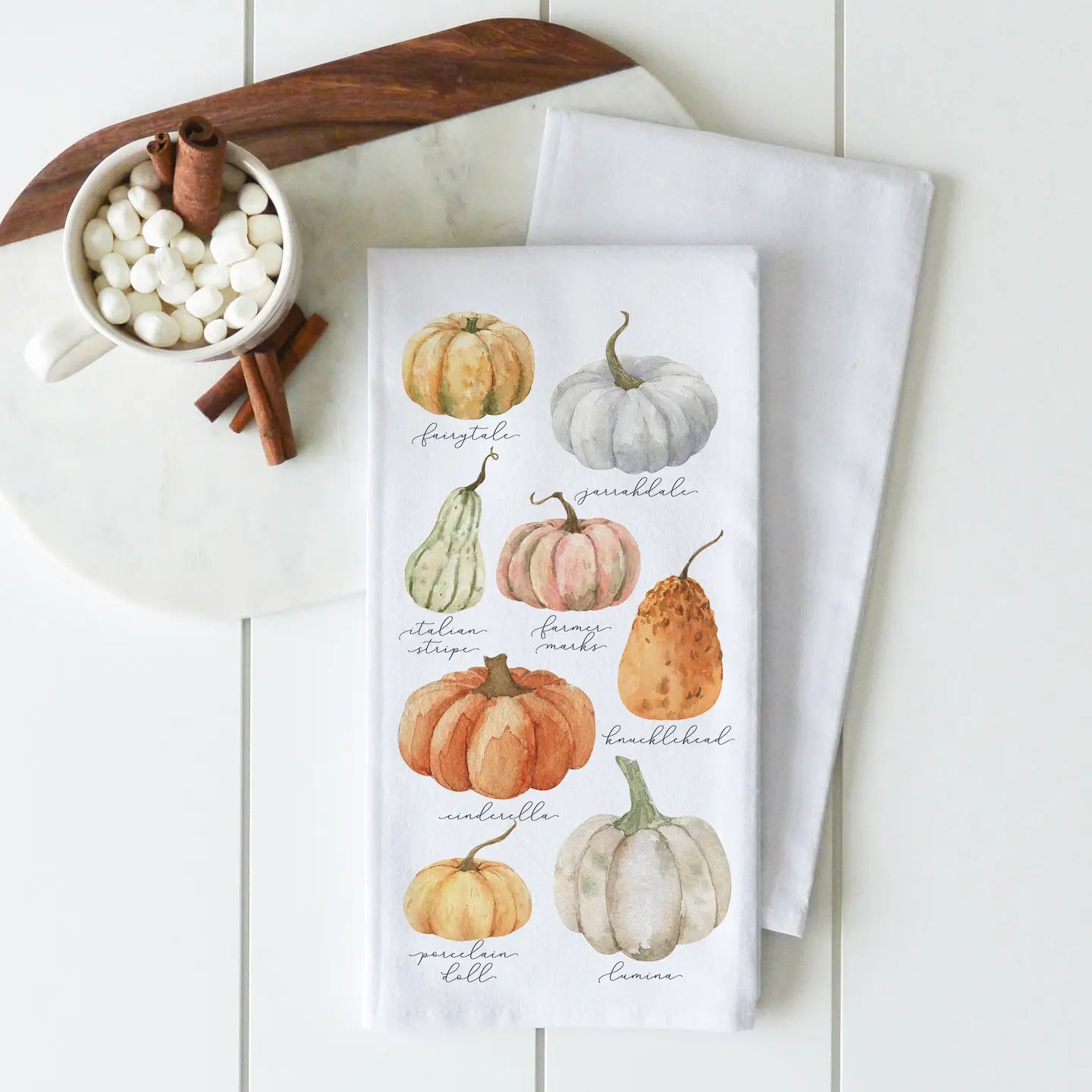 Port Townsend Pumpkins Tea Towel