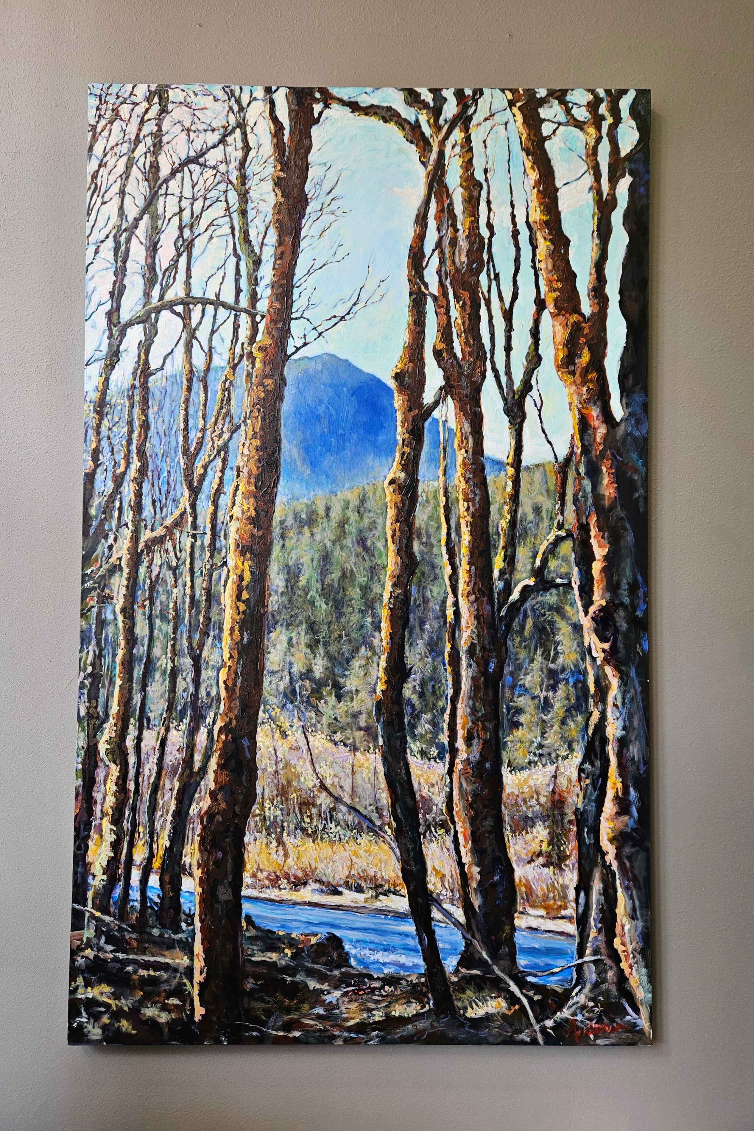 “On the Elwha” Original Acrylic by Andrew Sheldon