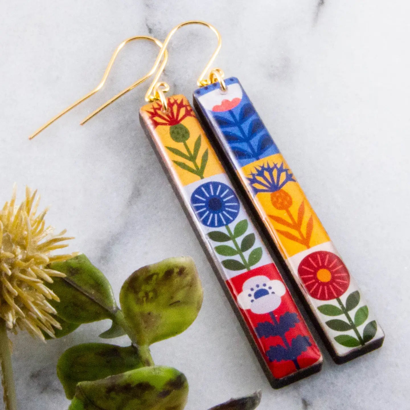 Bright Scandinavian Bar Earrings