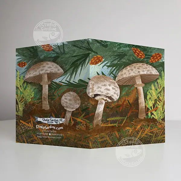 Shaggy Parasol Mushroom Notecards, Blank Greeting Cards