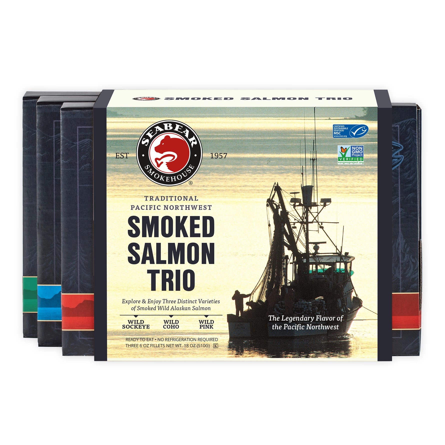 Smoked Salmon Trio: Wild Sockeye, Wild Coho & Wild Pink