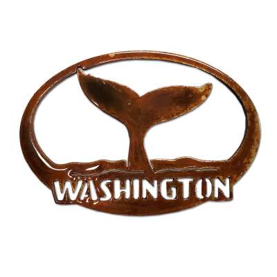 Whale Tail Washington Oval Magnet