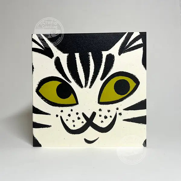 Tabby Cat Emote Mini Notecard