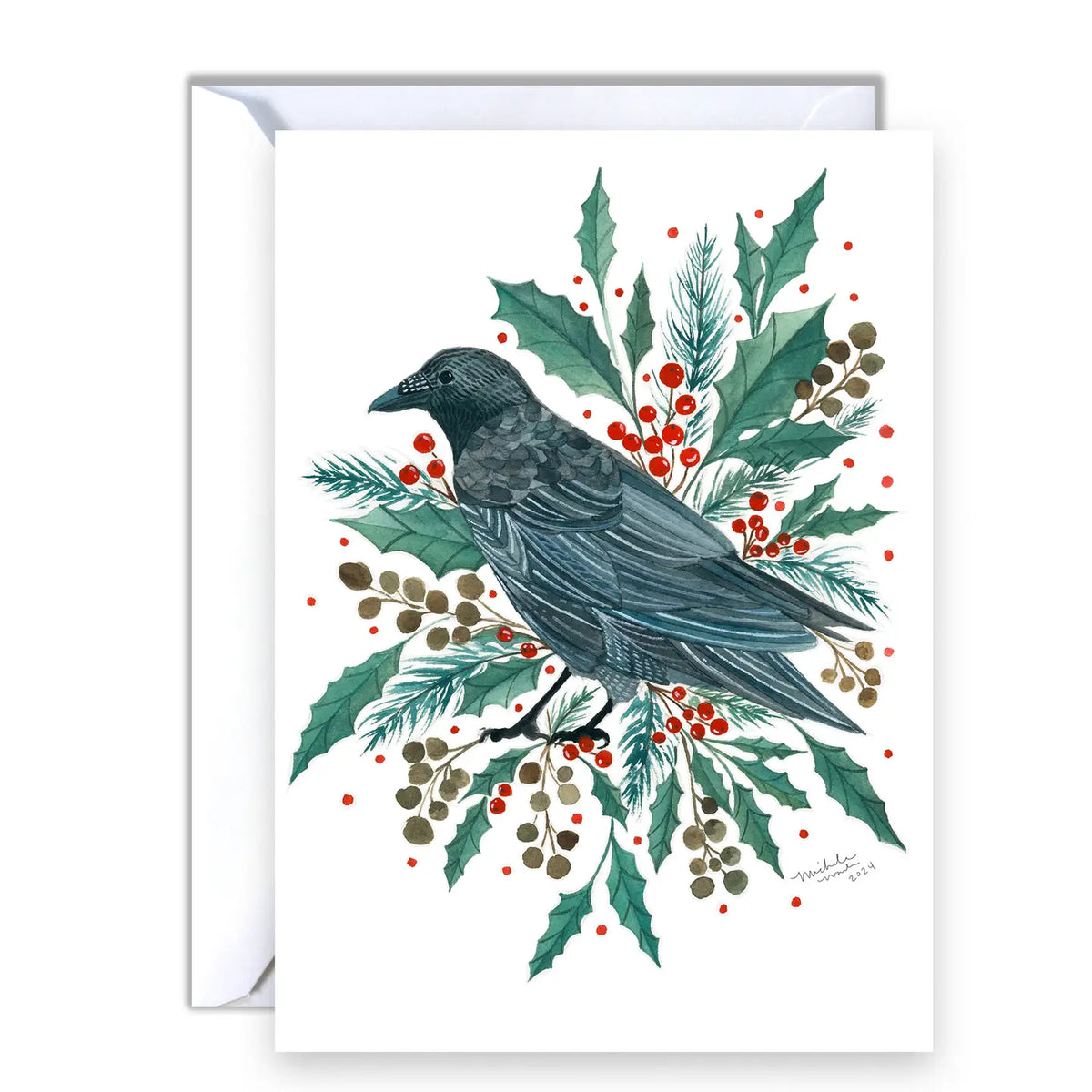 Holiday Crow Card
