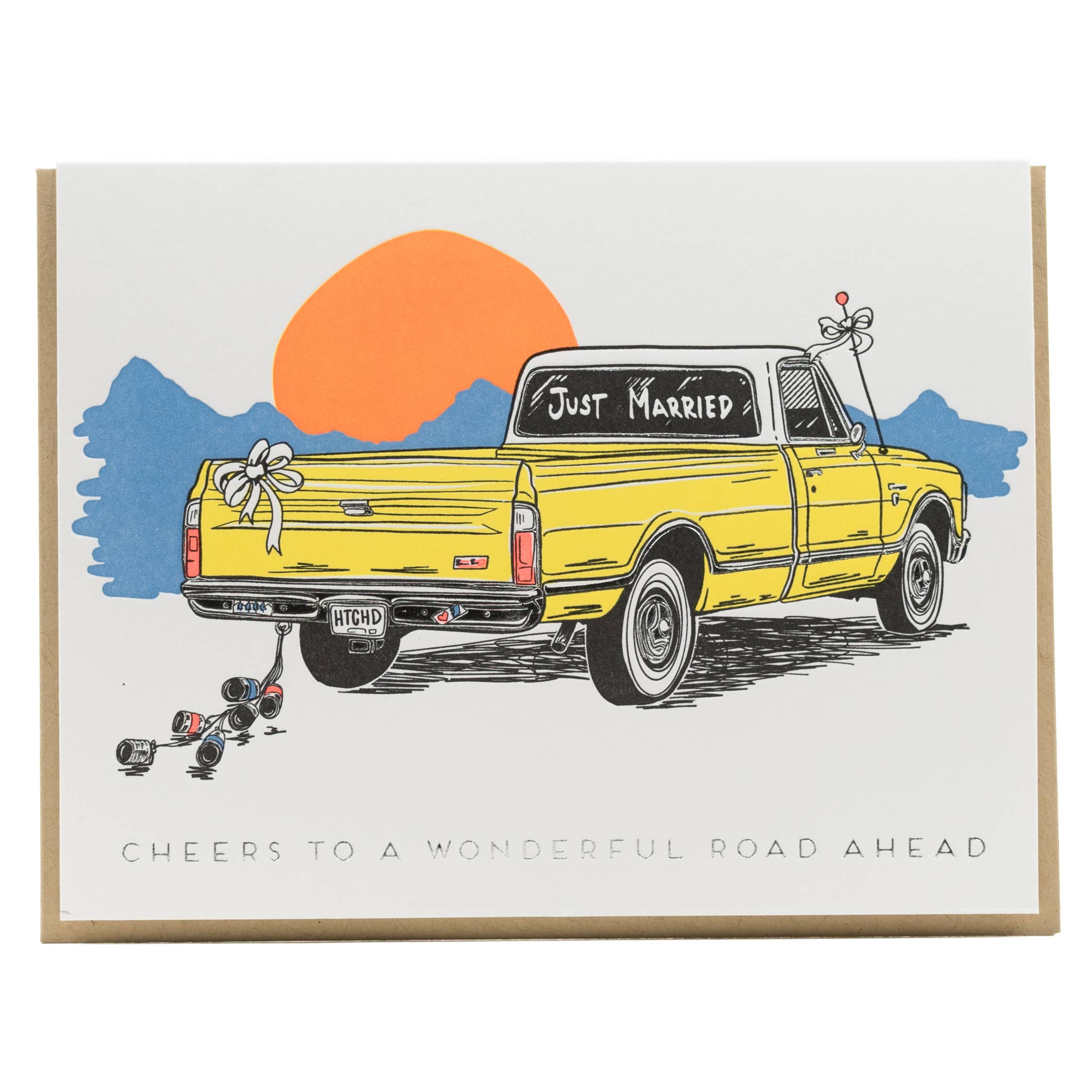 Wedding Truck Sunset Card: Single Card