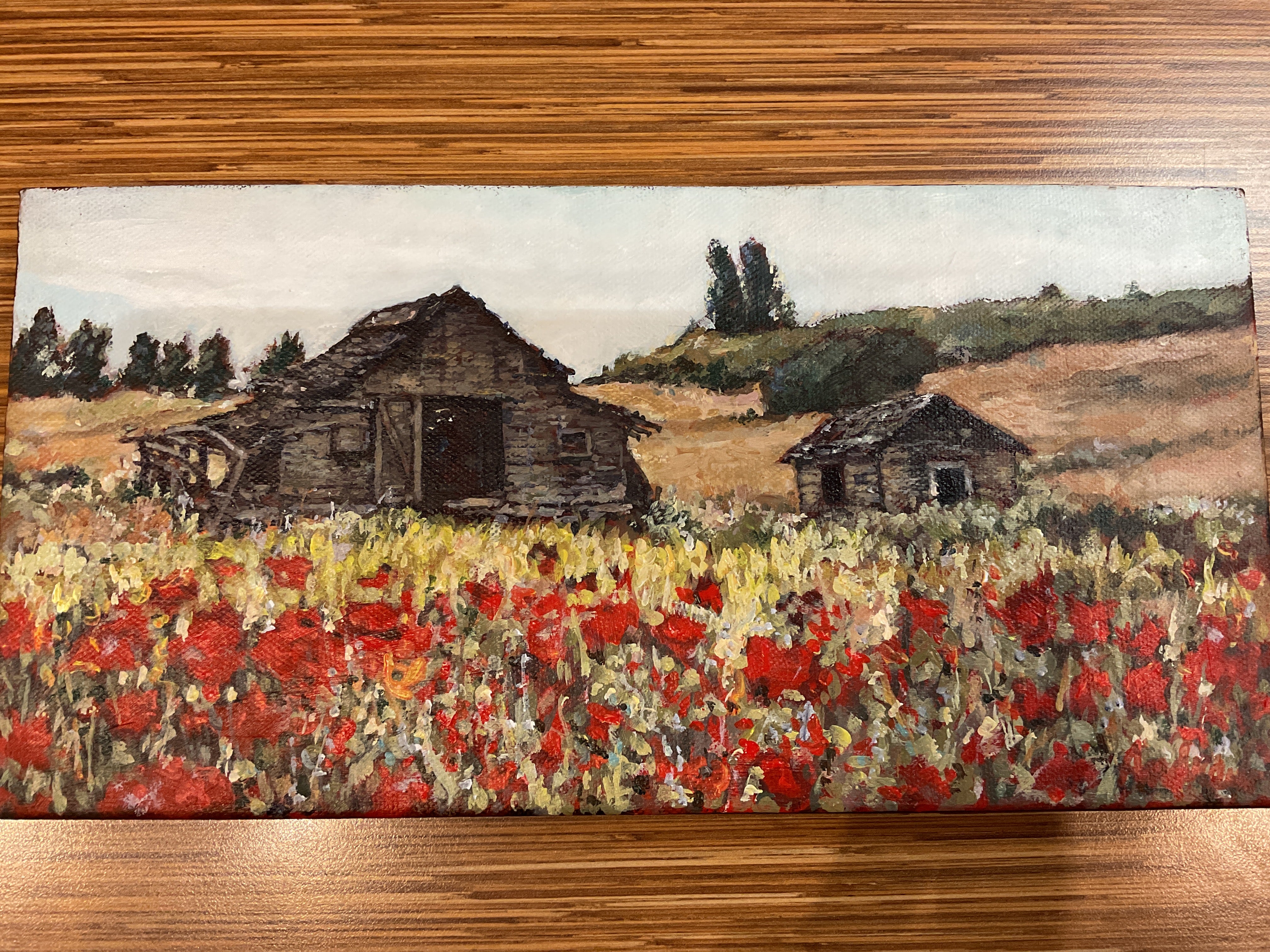 Two Barns and Wildflowers  by Andrew Sheldon