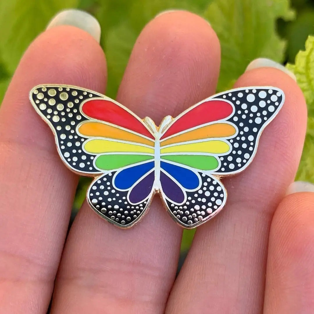 LGBTQ2SIA+ Pride Rainbow Butterfly Enamel Pin