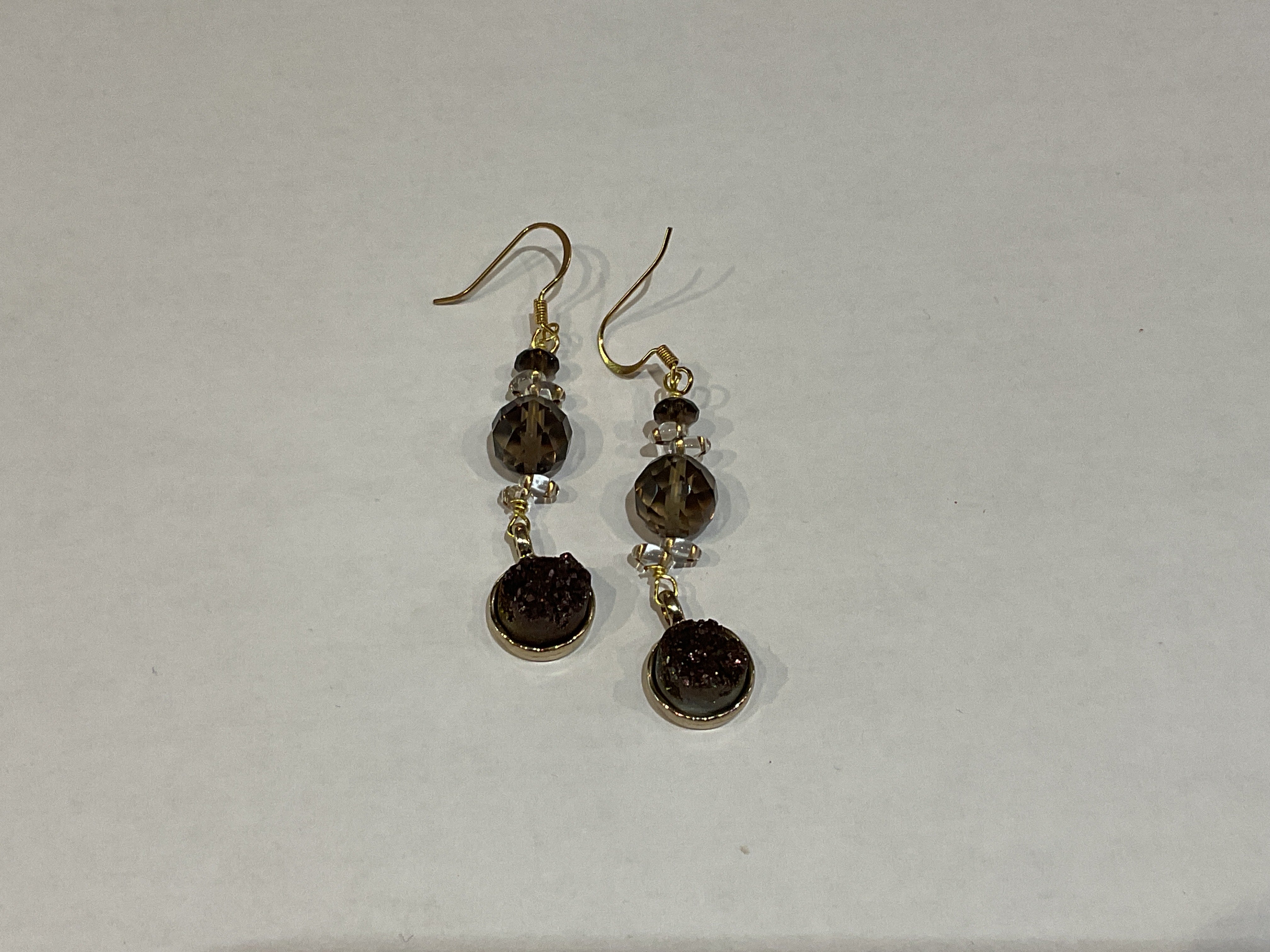 Brown Drewzy Smoky Quartz Earrings