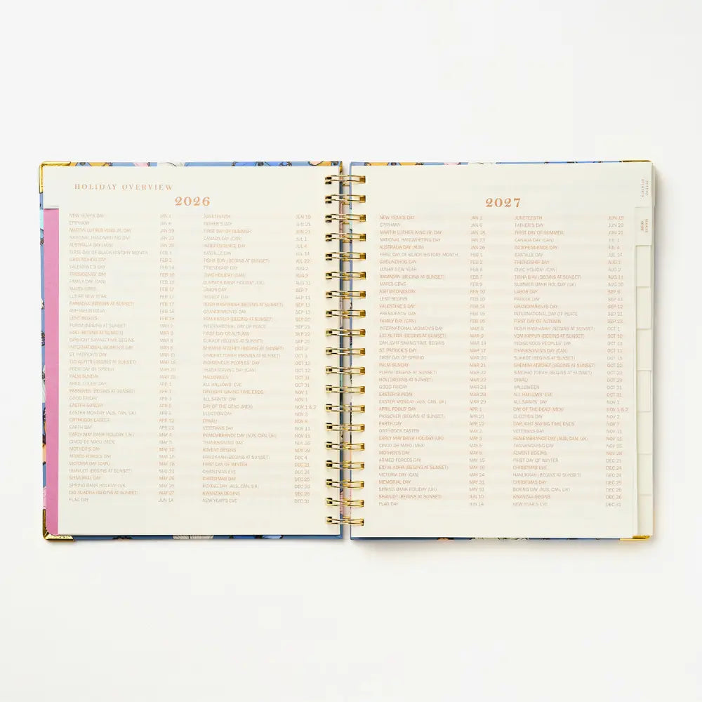 2027 Butterfly Toss 17-Month Weekly Large Spiral Planner