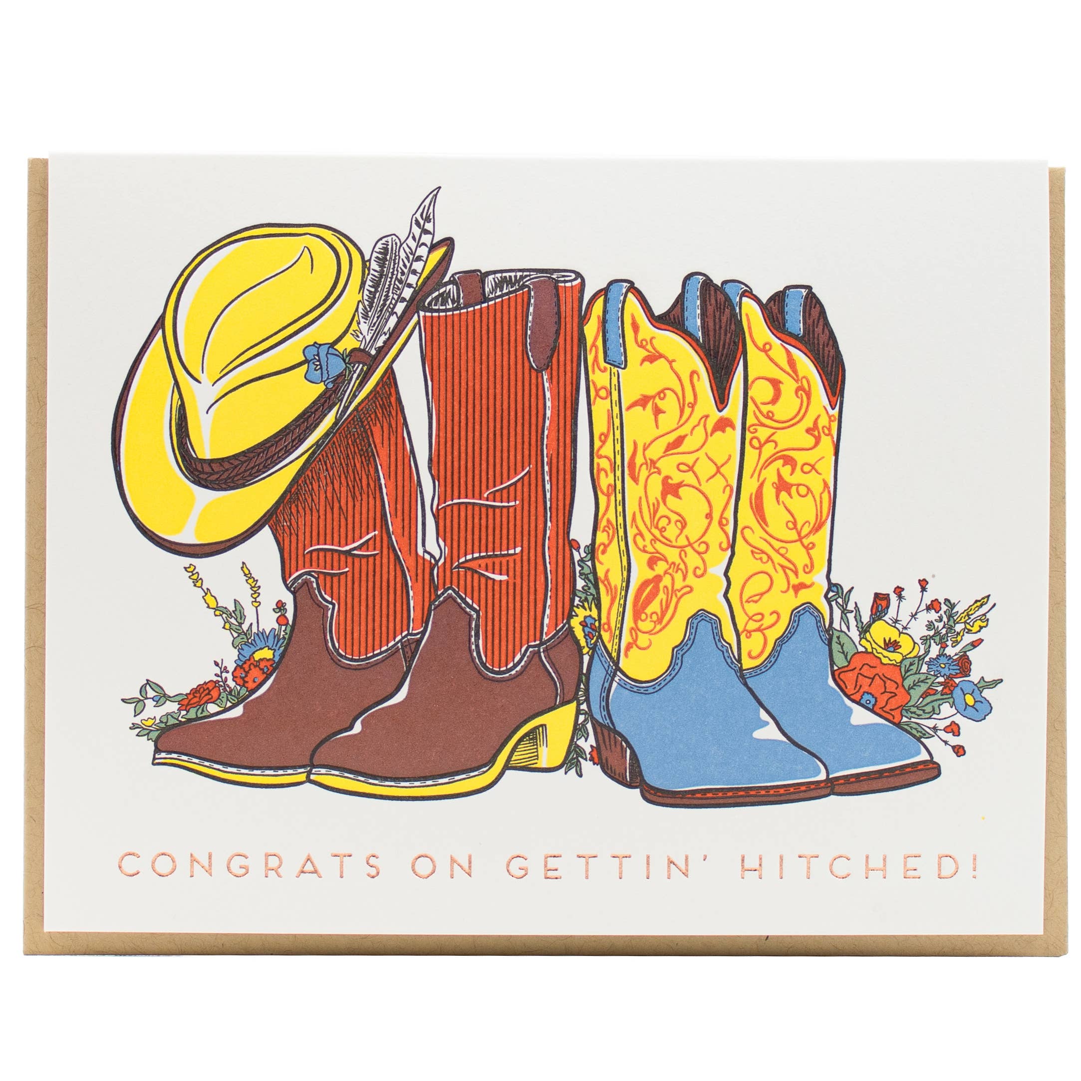 Wedding Country Boots Card: Single Card