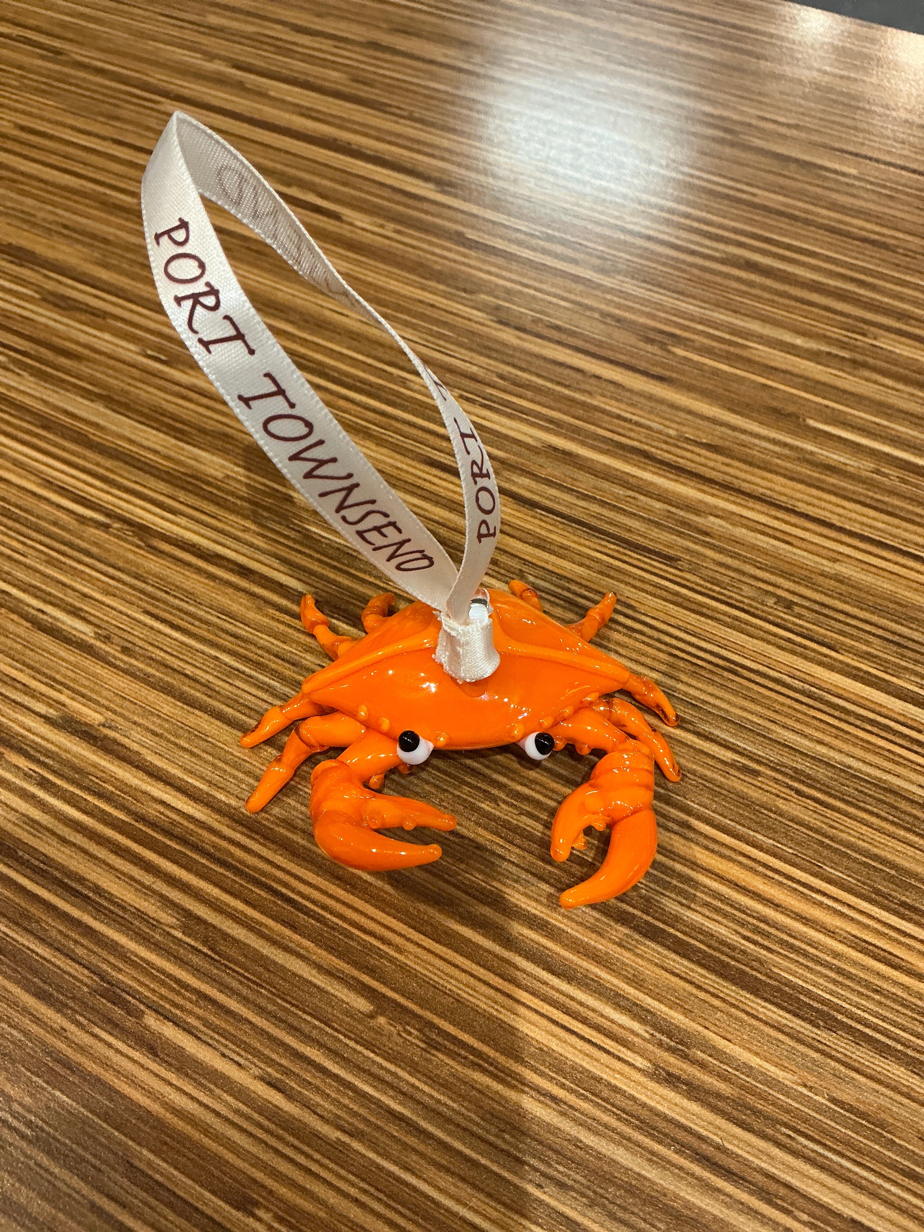 Hand-Crafted Glass Crab Christmas Ornament