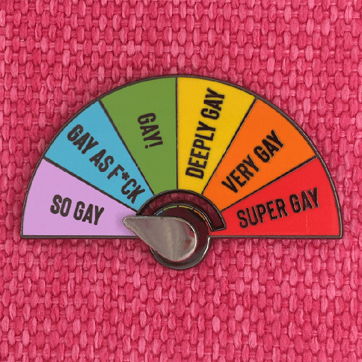 Super Gay Moving Scale Pin
