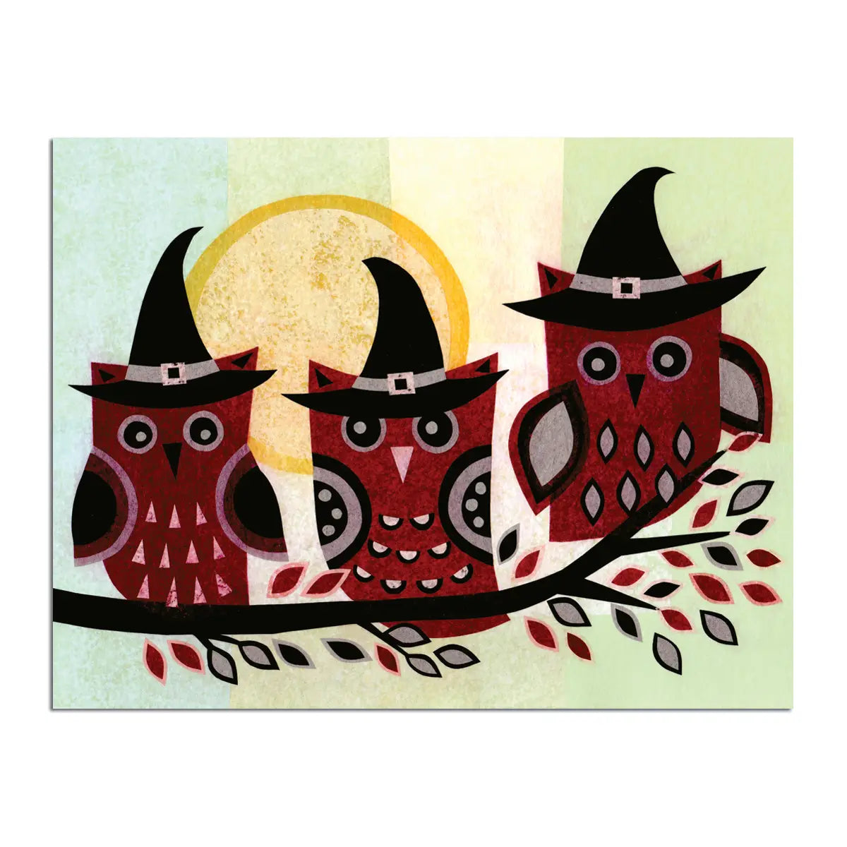 Three Owls Halloween Card