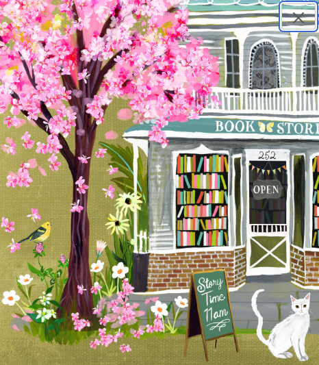 Cherry Blossom Book Shop | Art Print: 8 x 10