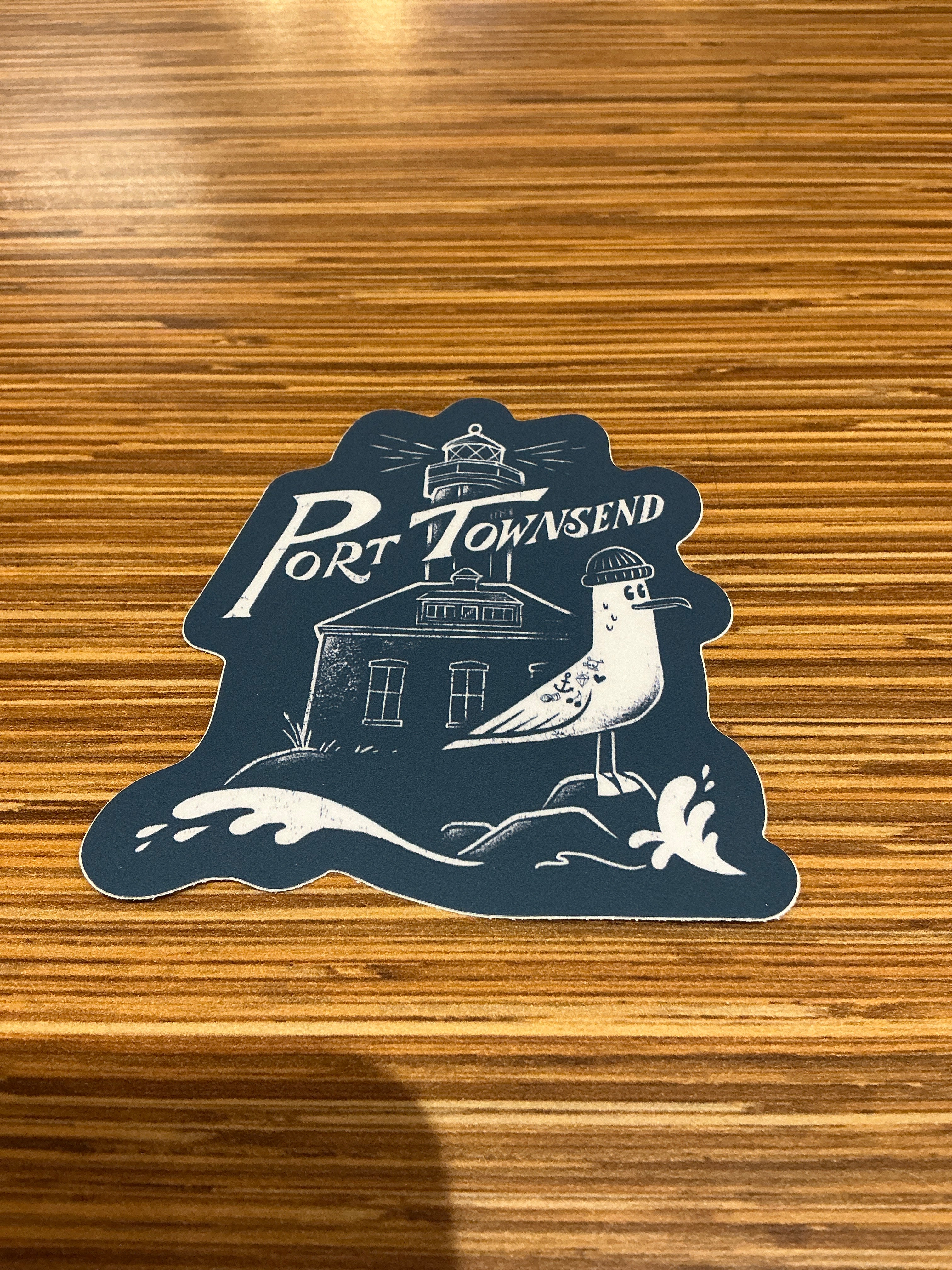Lighthouse Seagull Port Townsend Sticker