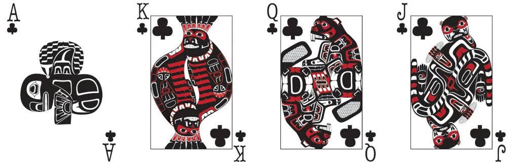 Unique Pacific Northwest Native American Art Playing Cards