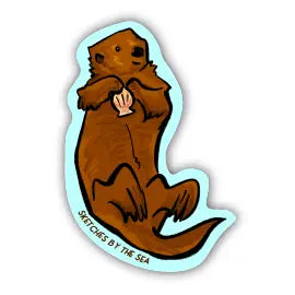 Sea Otter w/ Seashell Sticker