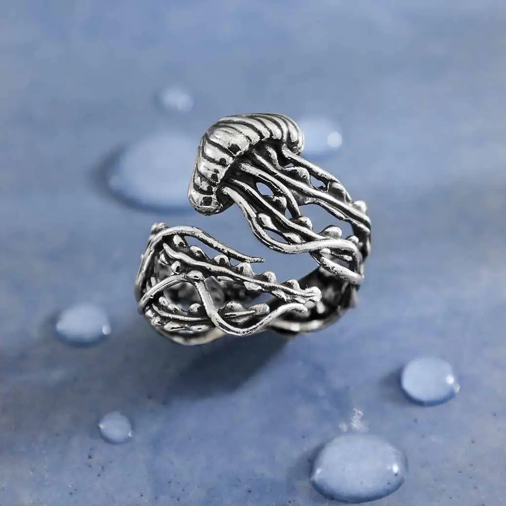 Sterling Silver Adjustable Jellyfish Ring
