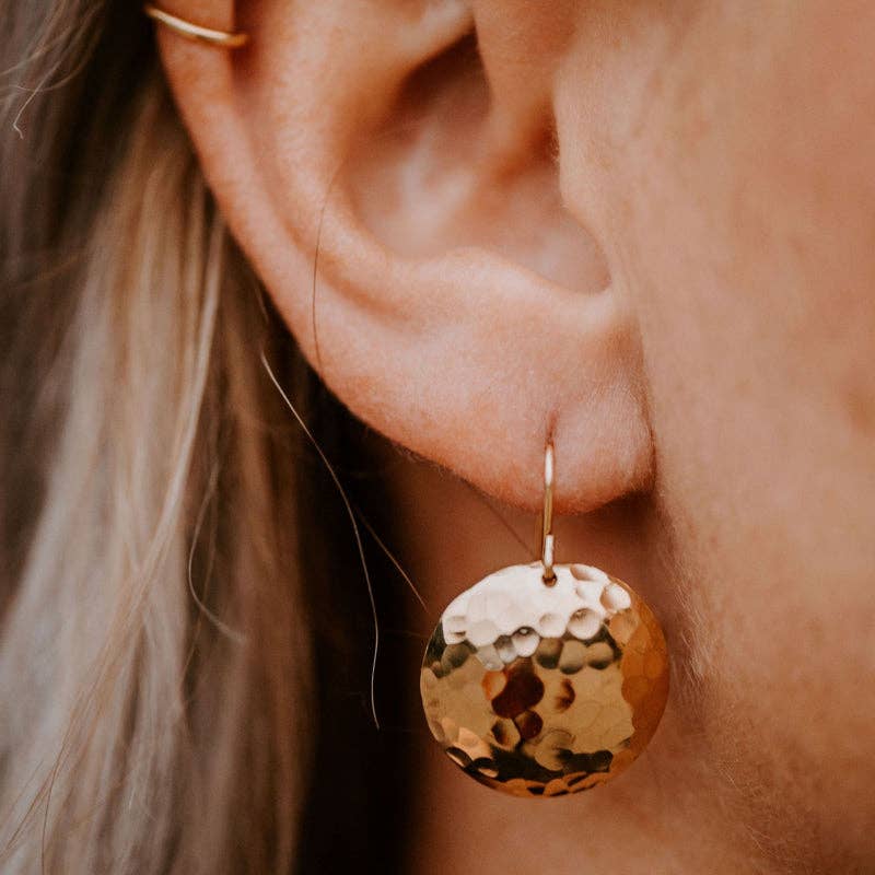 Full Moon Earrings: 14k Gold Fill