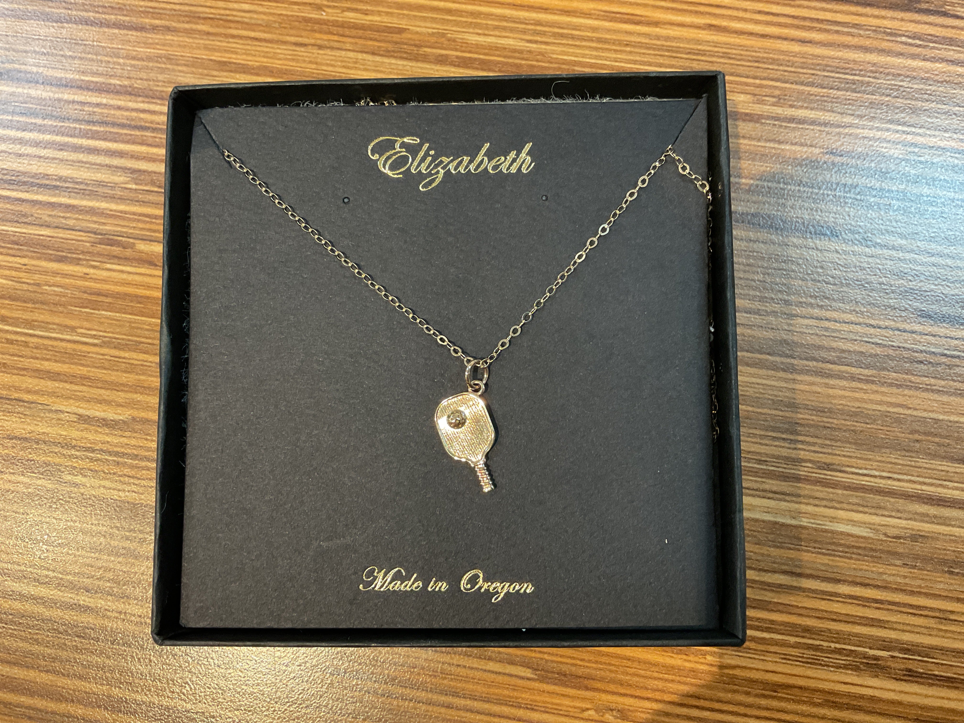 Gold Pickleball Necklace