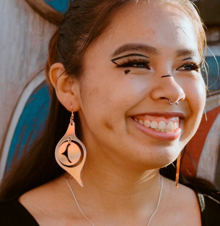 Octopus Eyes Earrings - Copper Canoe Woman