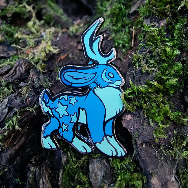 Blue Moon Jackalope Enamel Pin