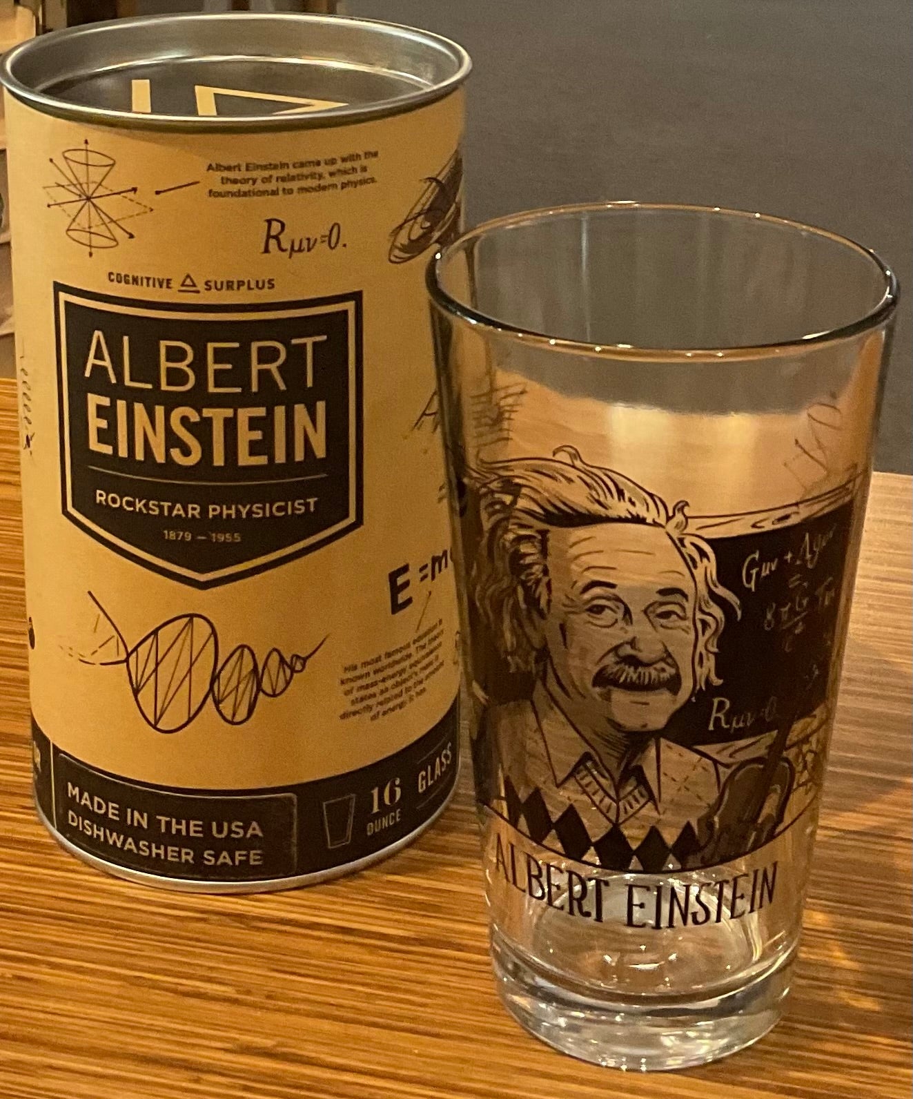 Albert Einstein Pint Glass - 16oz
