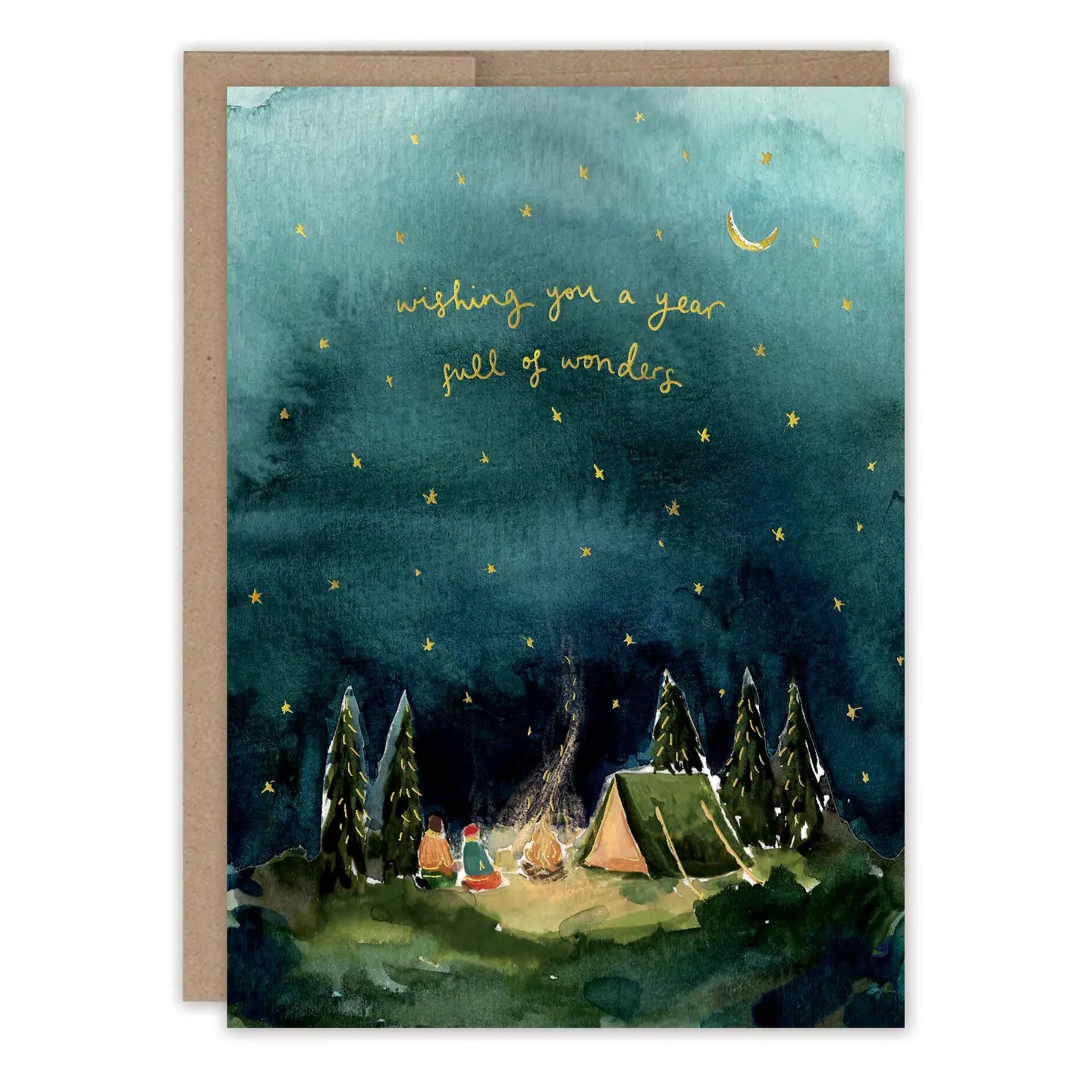 Starry Night Camping Birthday Card