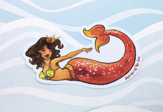 Ruby Mermaid Sticker