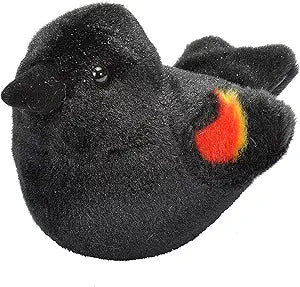 Audubon Bird Red-Winged Blackbird Stuffed Animal W Sound 5.5"