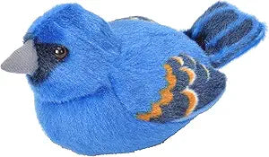 Audubon Bird Blue Grosebeak Stuffed Animal W Sound 5.5"