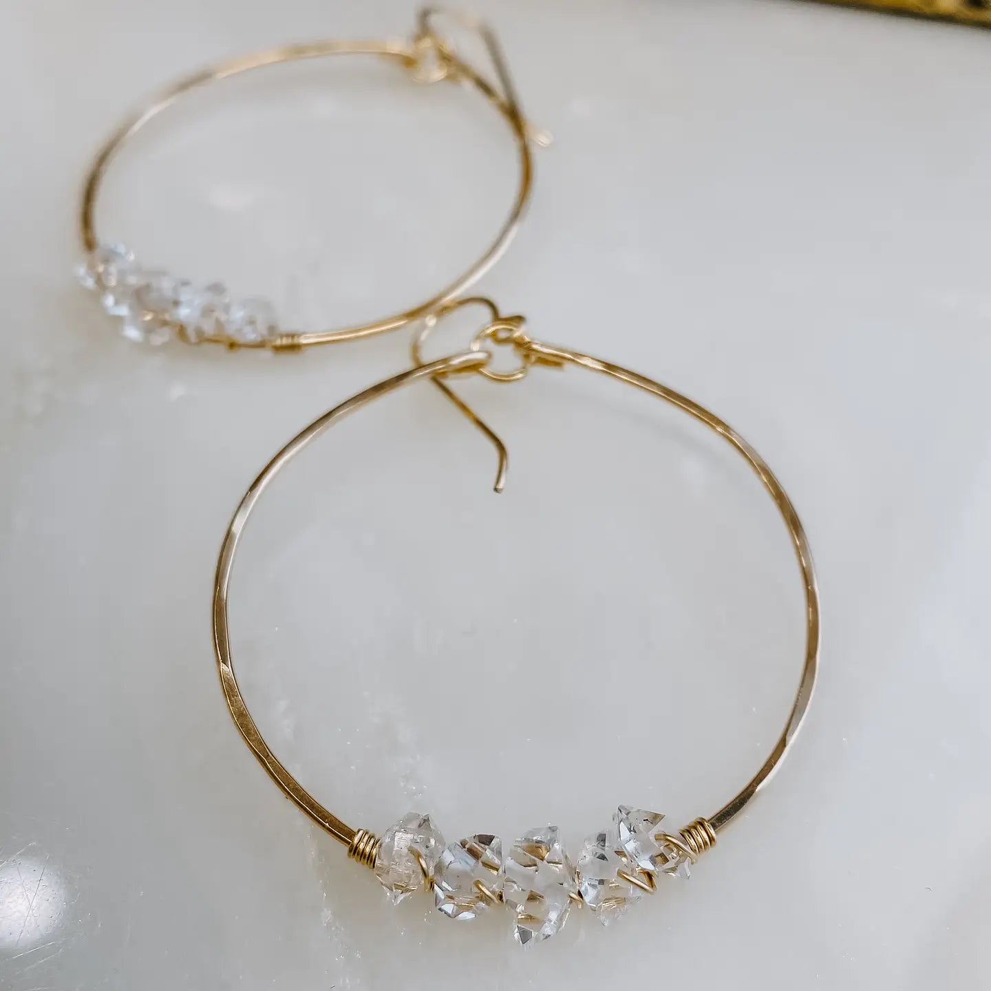 Multi Herkimer Diamond Hoops